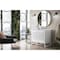 James Martin Vanities Athens 36in Single Vanity, Glossy White w/ 3 CM Carrara White Top E645-V36-GW-3CAR - alternate 3